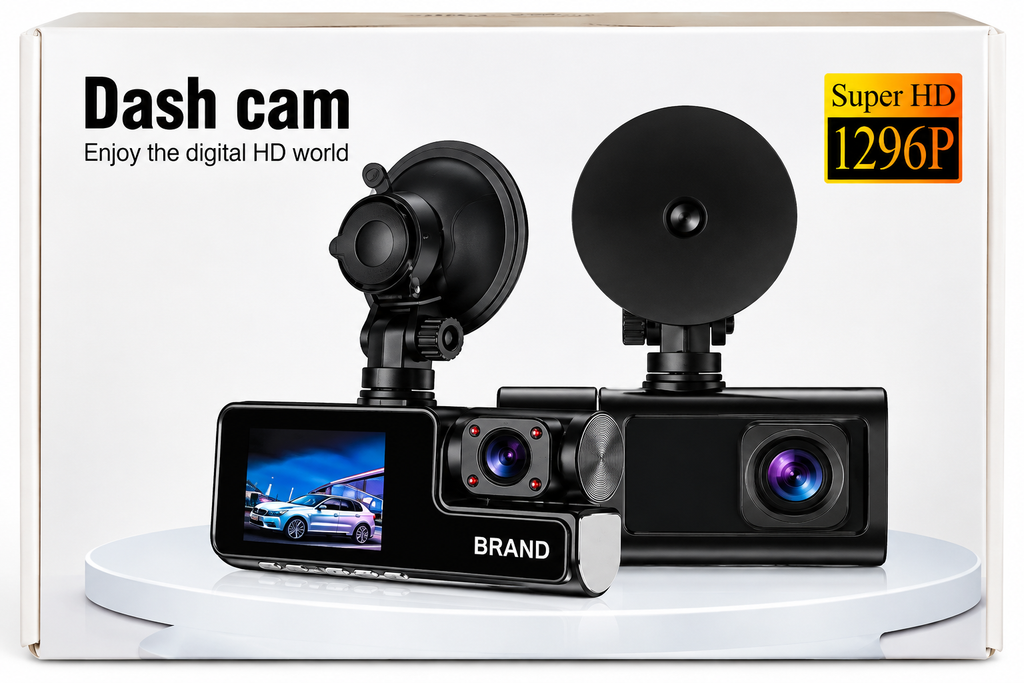Dashcam fürs Auto – Super HD 1296P | Autokamera mit Display & Saugnapfhalterung